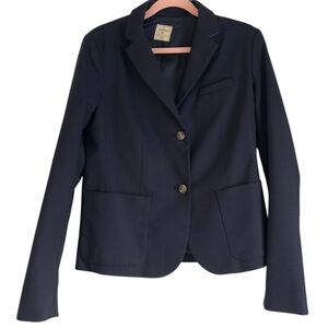 GAP Long Sleeve Navy Blue Two-Button Closure Patch Pocket Blazer Jacket. 6.
